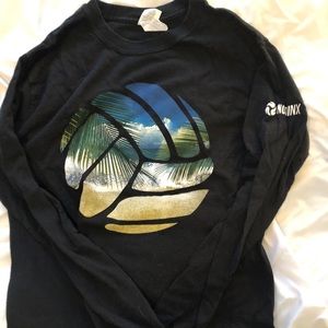 Long sleeve black beach volleyball T-shirt